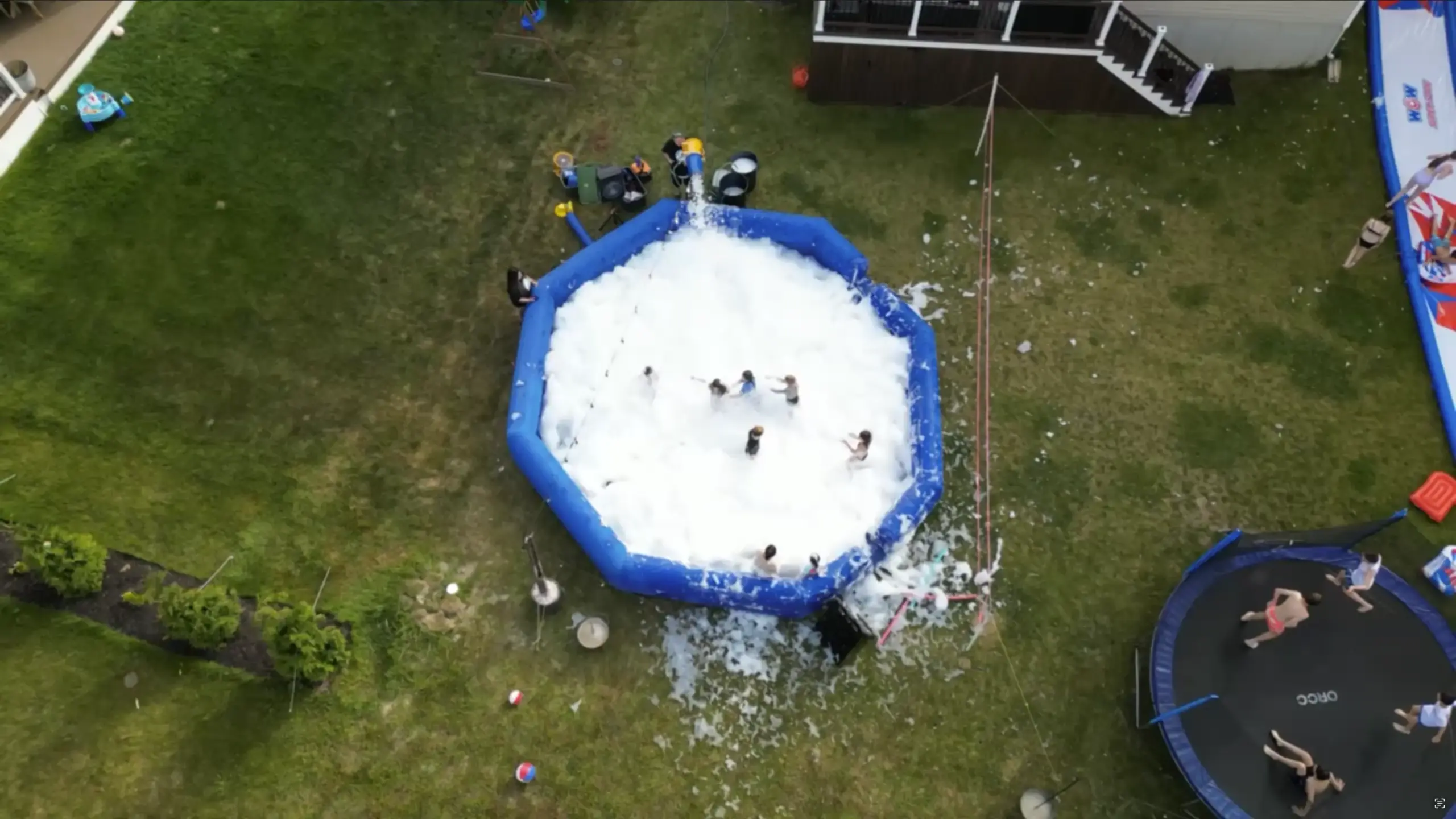 foam bash foam party inflatable setup